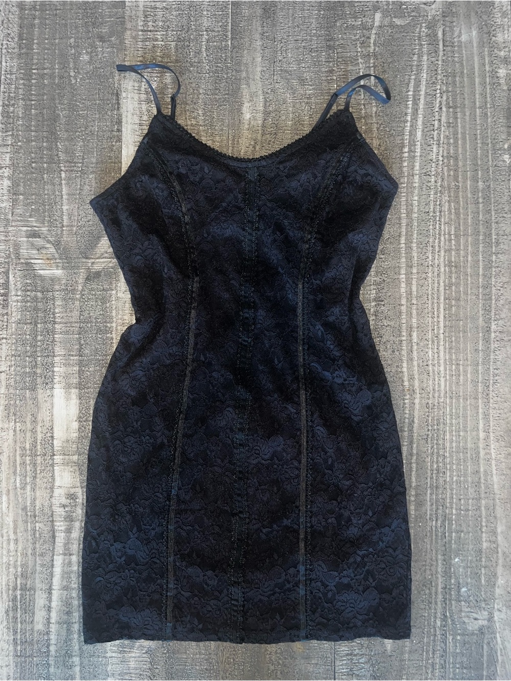 Forever 21 Black Lace Slip Mini Dress